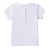 Sarabanda T-Shirt Girocollo Tinta Unita con Stampa per Bambina 0B208 BIANCO SARABANDA 