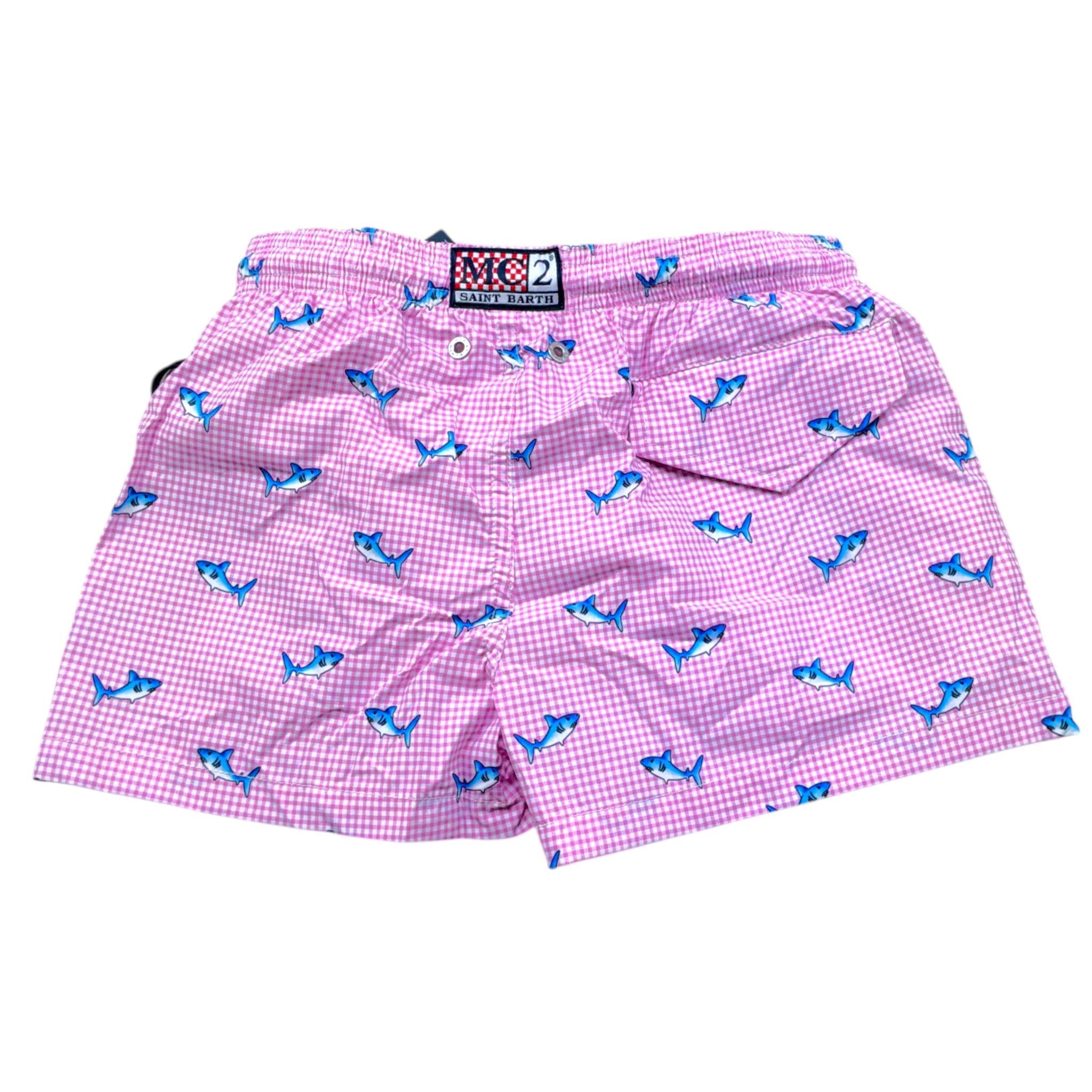 Saint Barth Costume Modello Boxer Tinta Unita con Stampa per Bambino 01059L ROSA SAINT BARTH 
