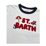 Saint Barth T-Shirt Girocollo Tinta Unita con Logo per Bambina SBSUMMER BIANCO SAINT BARTH 
