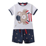 Minibanda Completo 2 Pezzi T-Shirt-Bermuda per Neonato 3B634 BIANCO/BLU MINIBANDA 