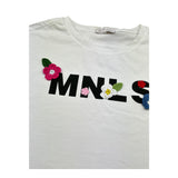 Monnalisa T-Shirt Girocollo Tinta Unita con Stampa  per Bambina 419606 BIANCO MONNALISA 