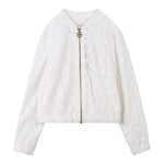 Michael Kors Giubbino con Zip Tinta Uita con Ricami Bianco per Bambina R30412 BIANCO MICHAEL KORS 