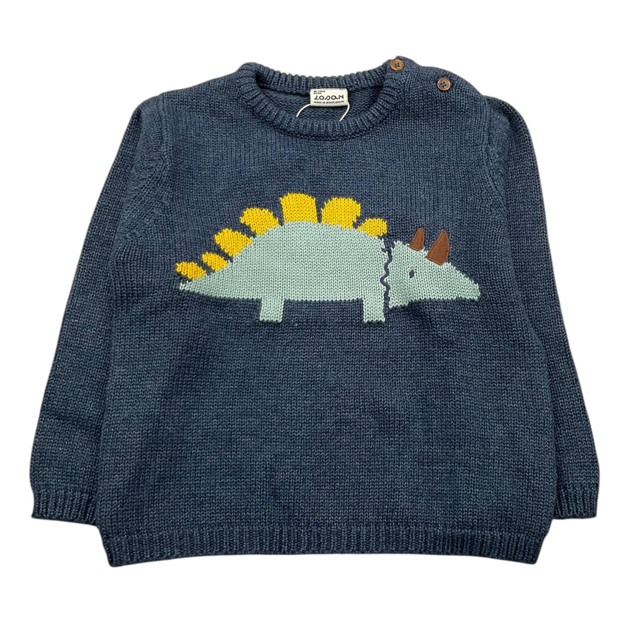 LOSAN maglia girocollo tinta unita con ricami Blu per Neonato 51031383006011 BLU LOSAN 