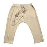 Caffe' D'Orzo Pantalone Tinta Unita Con Elastico In Vita Beige Per Neonata