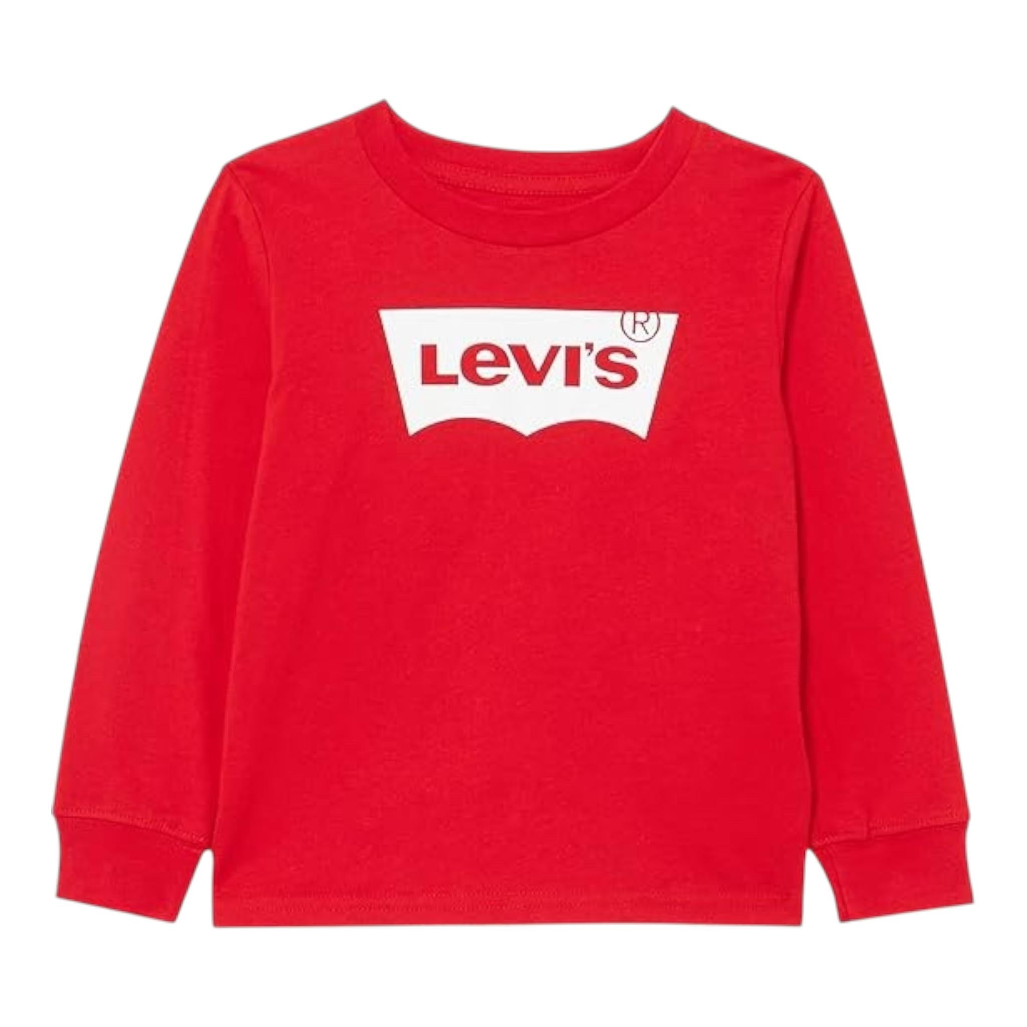 LEVI'S shirt girocollo tinta unita con logo Rosso per Bambino 6E8646X ROSSO LEVI'S 