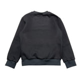 DNJ felpa girocollo tinta unita con logo Nero per Bambino MFD5301J NERO DNJ 