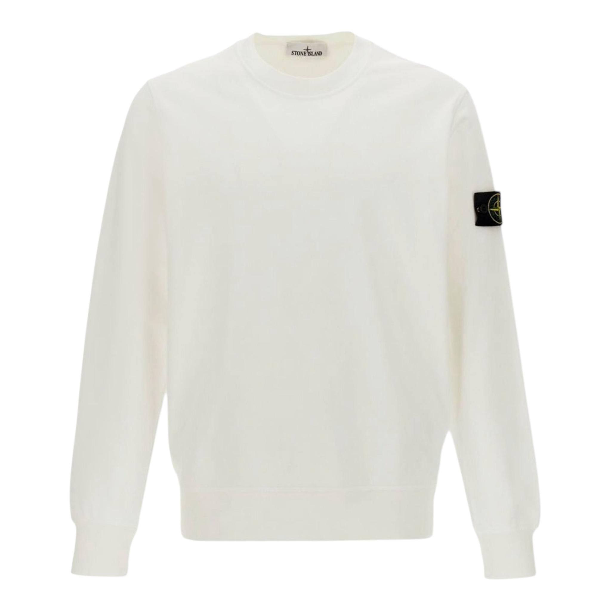Stone Island Maglia Girocollo Tinta Unita con Logo per Bambino K1S15100011 PANNA STONE ISLAND 
