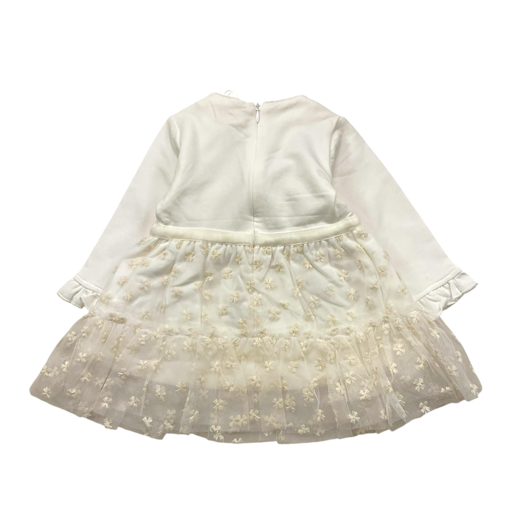 Y-CLU abito tinta unita con tulle Bianco per Neonata YN20727 BIANCO Y-CLU 