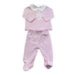 Le Bebe Completo 2 Pezzi Shirt-Ghettina Tinta Unita per Neonata LBG6298 ROSA LE BEBE 