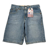 Levi'S Bermuda In Denim Tinta Unita con Girovita Regolabile per Bambino 8EK286 AZZURRO LEVI'S 