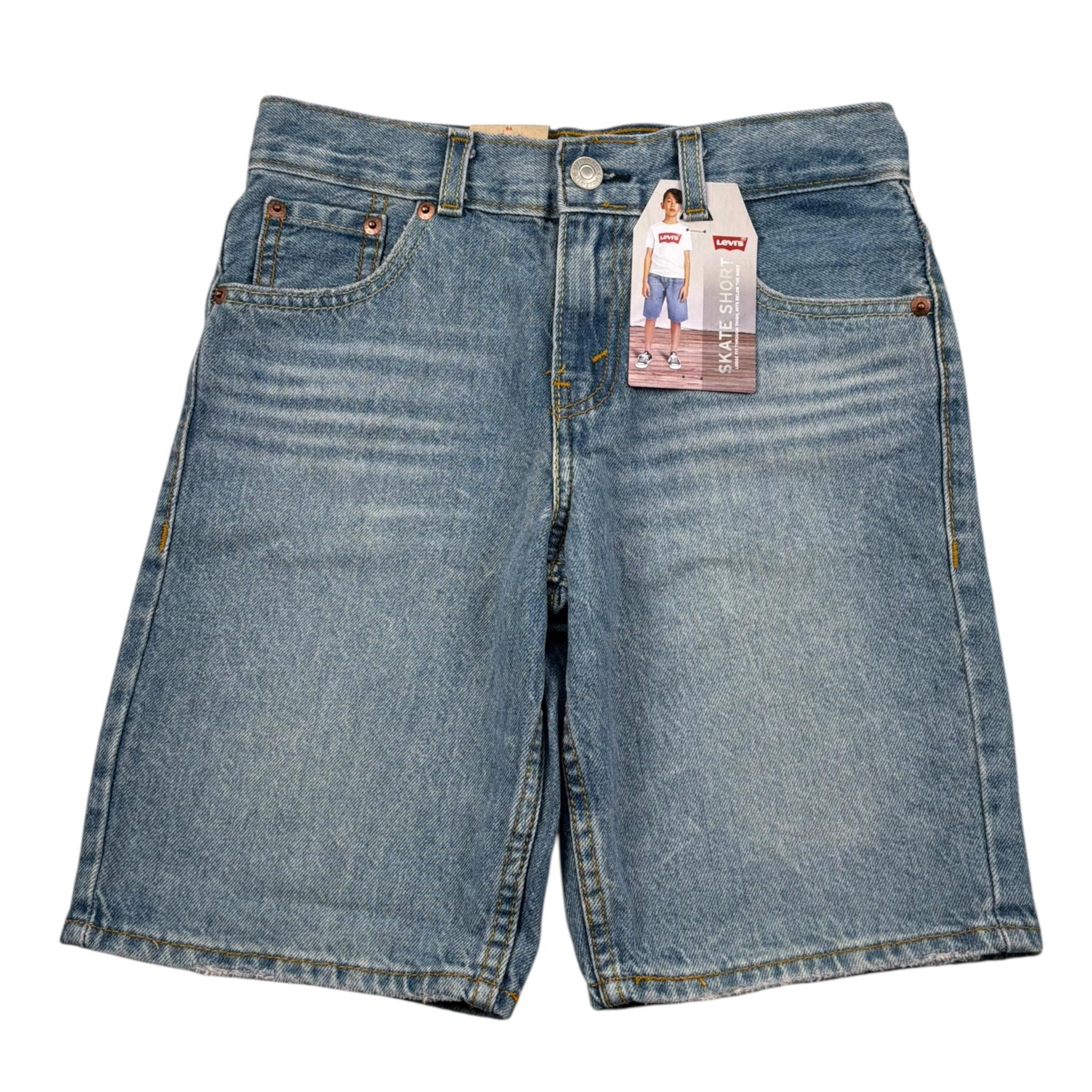 Levi'S Bermuda In Denim Tinta Unita con Girovita Regolabile per Bambino 8EK286 AZZURRO LEVI'S 