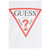 Guess Shirt Girocollo Tinta Unita con Logo per Bambino L84I29K8HM0 BIANCO GUESS 