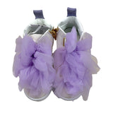 Miss Grant Sneaker Tinta Unita con Fiocco Beige/Viola per Bambina