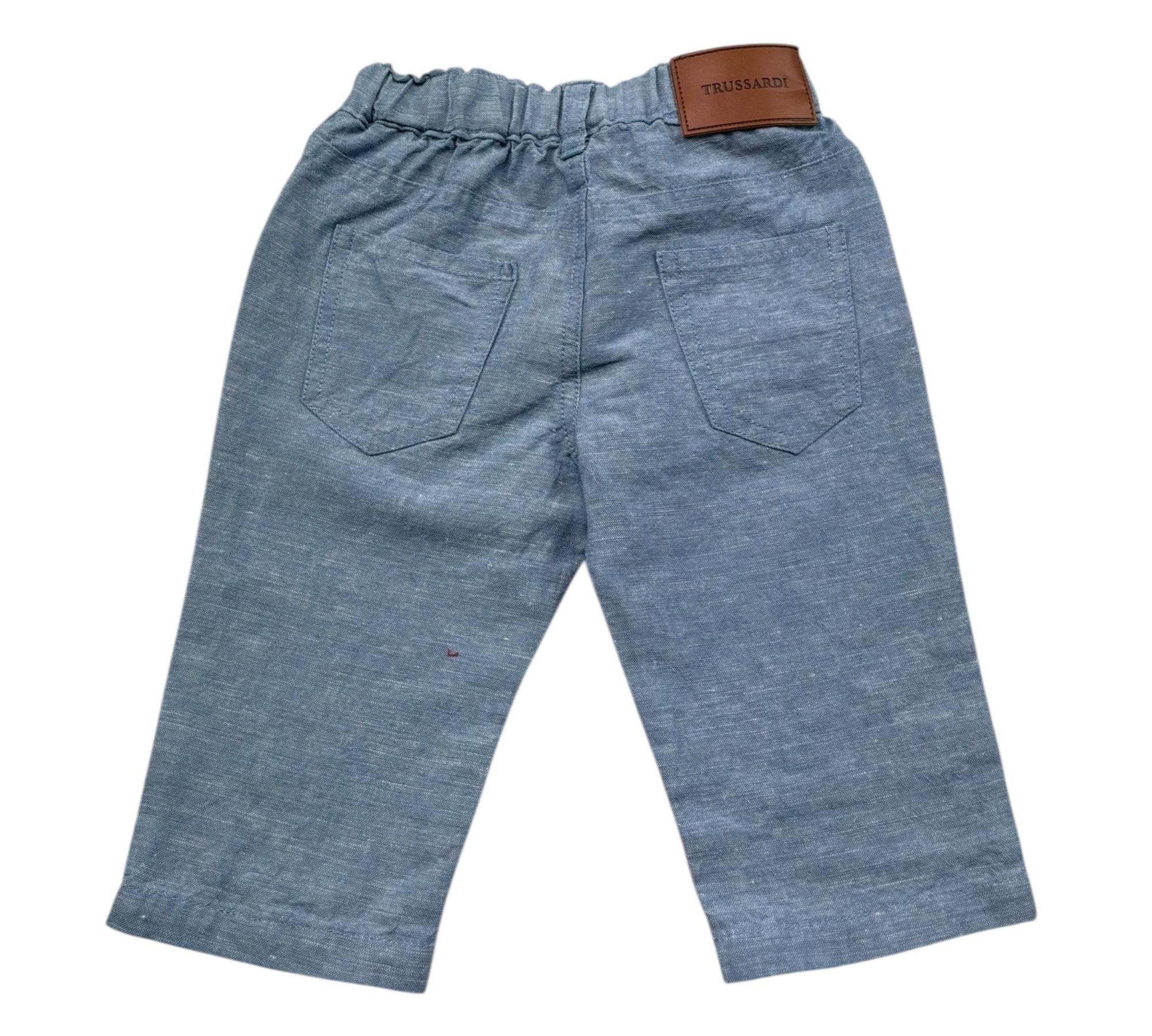 Trussardi Pantalone Tinta Unita con Elastico In Vita per Neonato TIP26038PA AZZURRO TRUSSARDI 