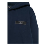 BALMAIN felpa tinta unita con cappuccio e logo Blu per Bambino BV4P30 BLU BALMAIN 