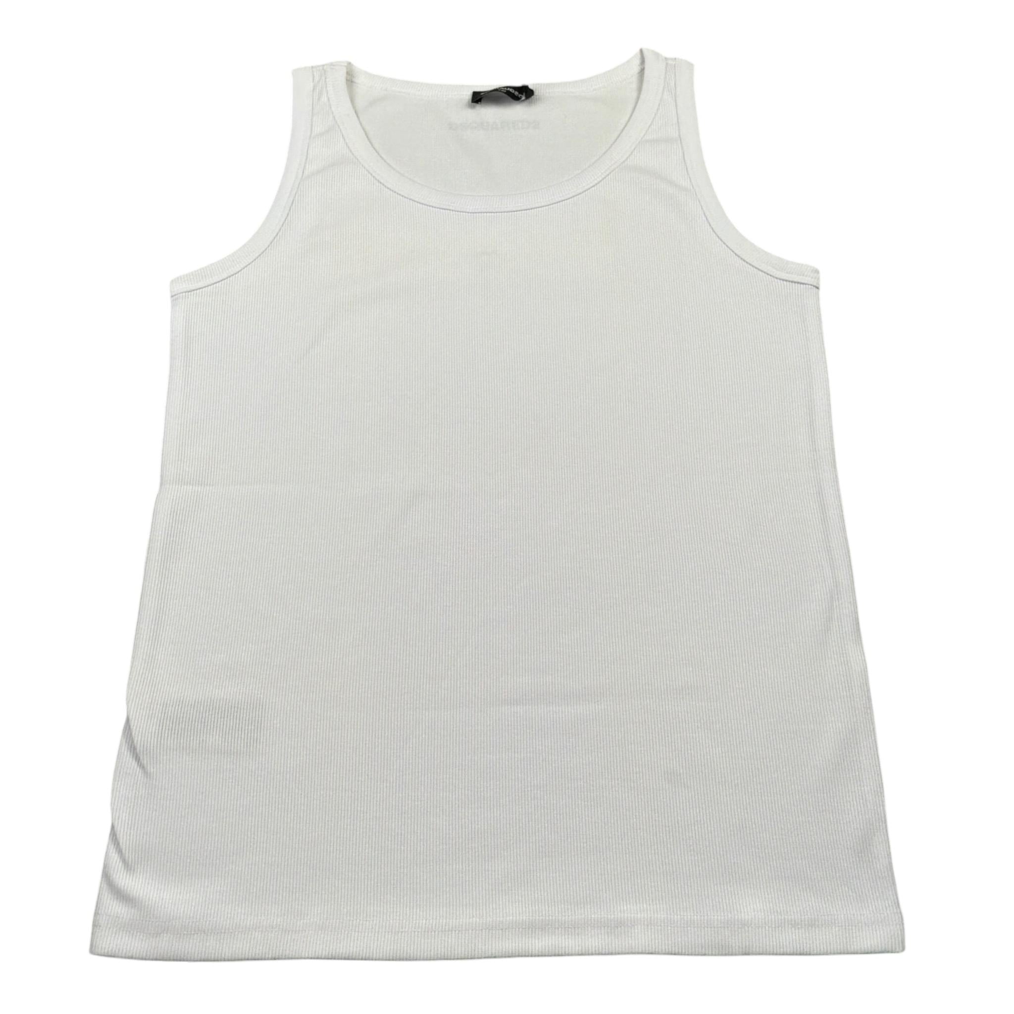 Dsquared2 Canotta Girocollo tinta unita con Logo Bianco per Bambino DQ2783X BIANCO DSQUARED2 