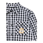 Moschino Camicia Manica Lunga Fantasia Qaudri per Bambino HUC01J BIANCO/NERO MOSCHINO 