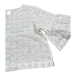 Zhoe & Tobiah Camica Mezza Manica Tinta Unita con Ricami per Bambina LYB2FJ PANNA ZHOE & TOBIAH 