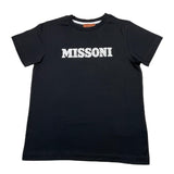 Missoni T-Shirt Girocollo Tinta Unita con Paillettes per Bambina MV8A11 NERO MISSONI 