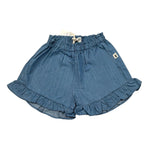 Petit Indi Short Tinta Unita con Elastico In Vita per Neonata SS25BK4637 BLU PETIT INDI 