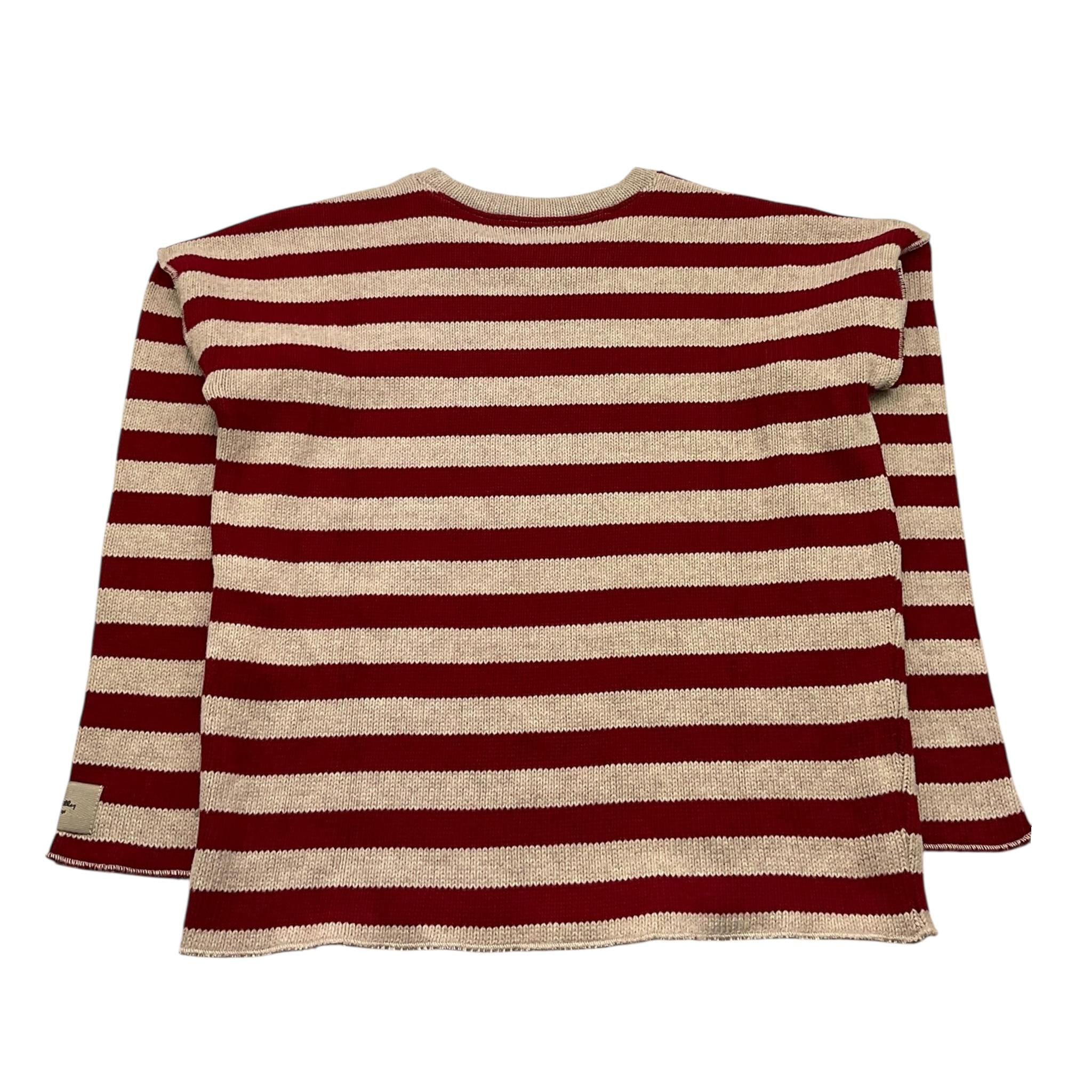 @MADILLY maglia fantasia a righe girocollo Rosso/beige per Bambino 02033 ROSSO/BEIGE @MADILLY 