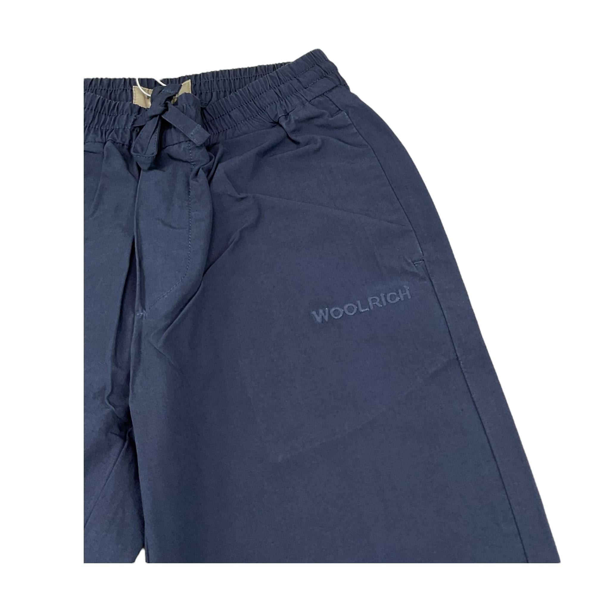 Woolrich Pantalone Tinta Unita con Elastico In Vita per Bambino KTR0127 BLU WOOLRICH 