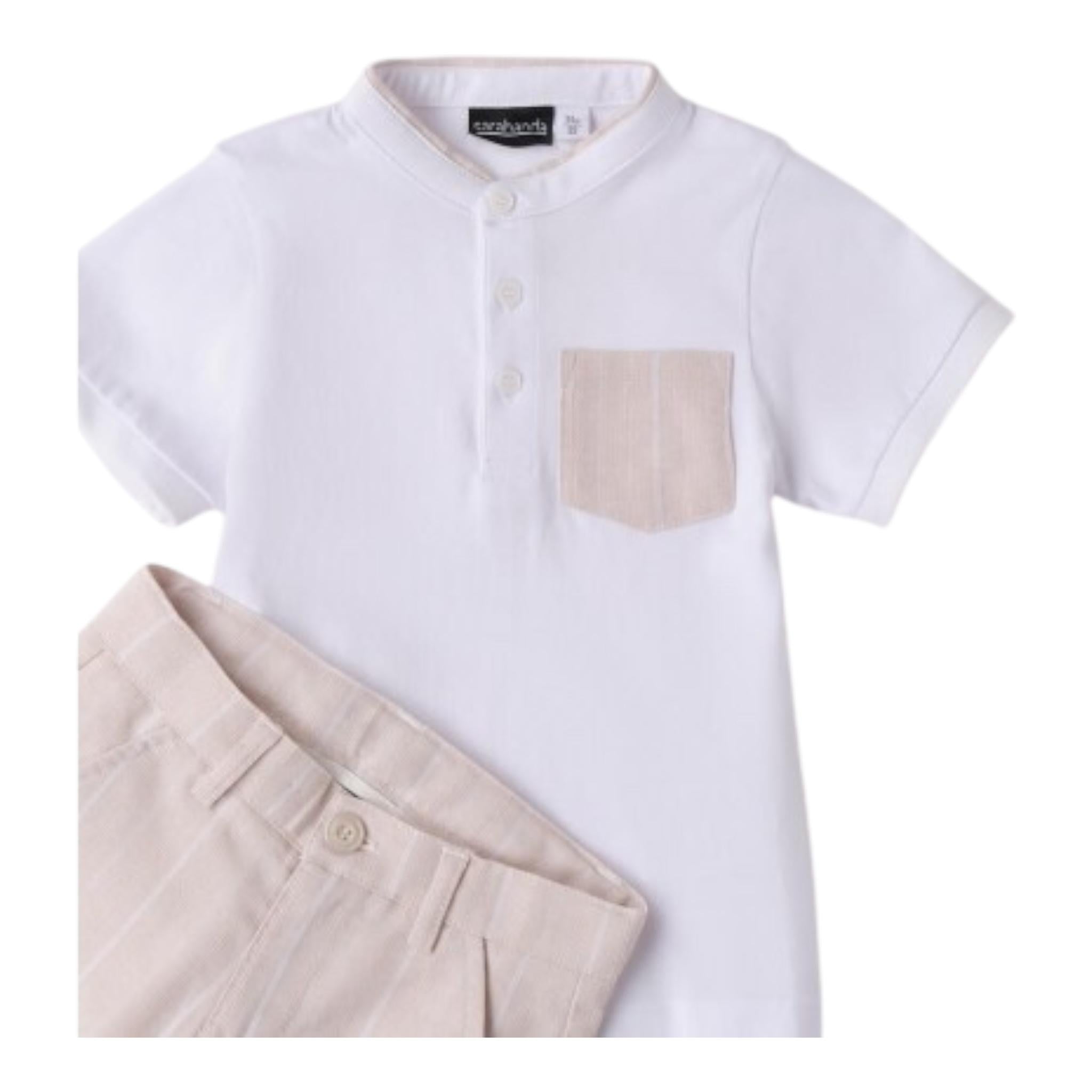 Sarabanda Completo 2 Pezzi T-Shirt-Bermuda per Bambino 0B160J BIANCO SARABANDA 