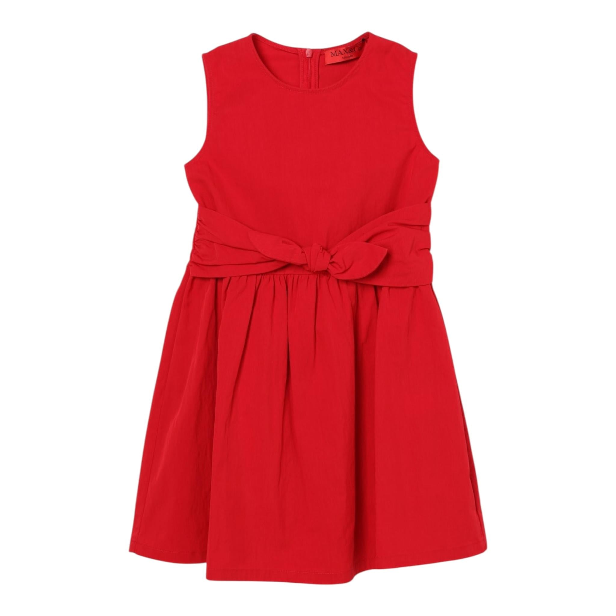 Max&Co. Abito Tinta Unita Giromanica per Bambina MX01222 ROSSO MAX&Co. 