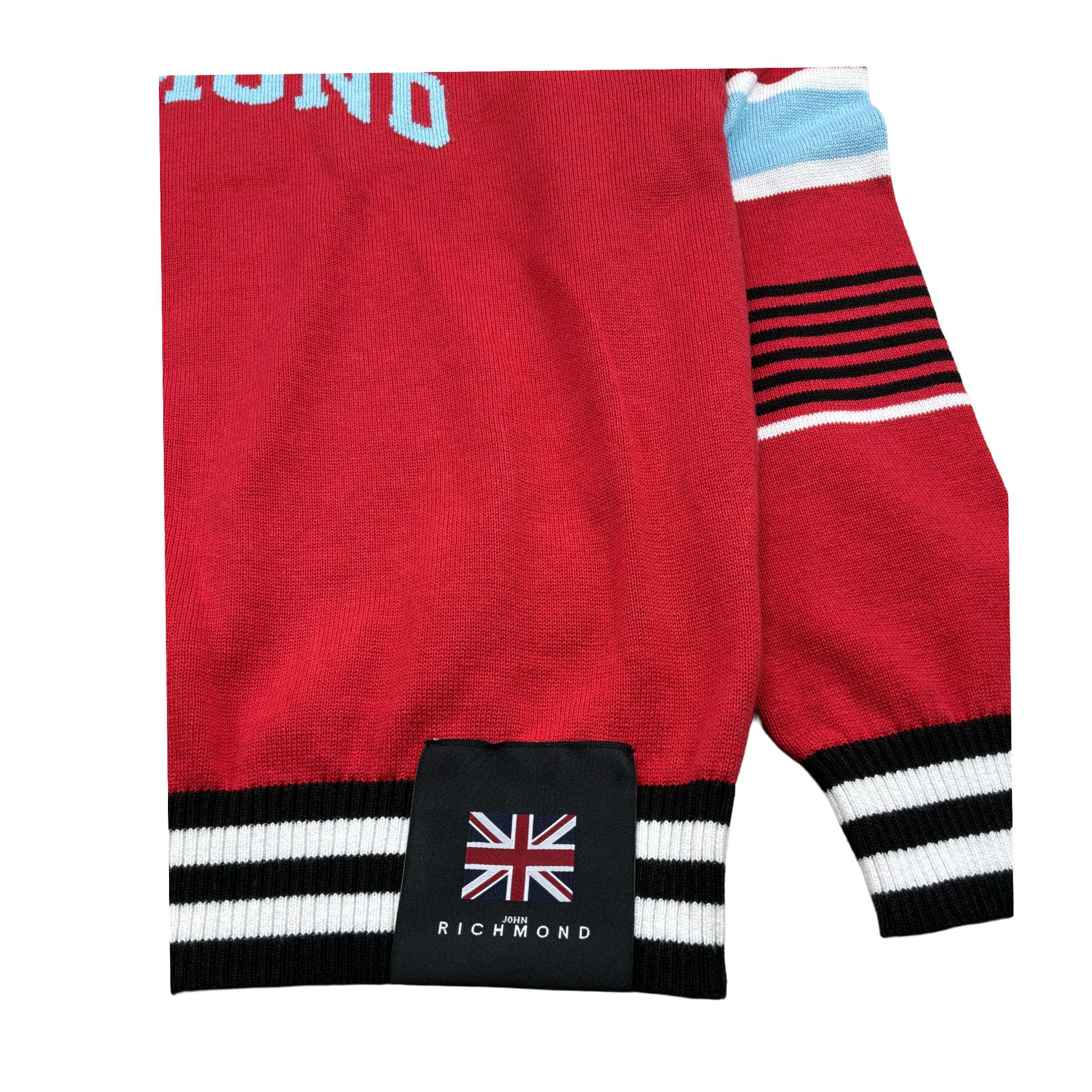 John Richmond Maglia Girocollo Tinta Unita con Stampa per Bambino RBP26124MA ROSSO JOHN RICHMOND 