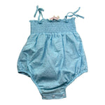 Saint Barth Pagliaccetto Tinta Unita Traforato per Neonata 009733L AZZURRO SAINT BARTH 