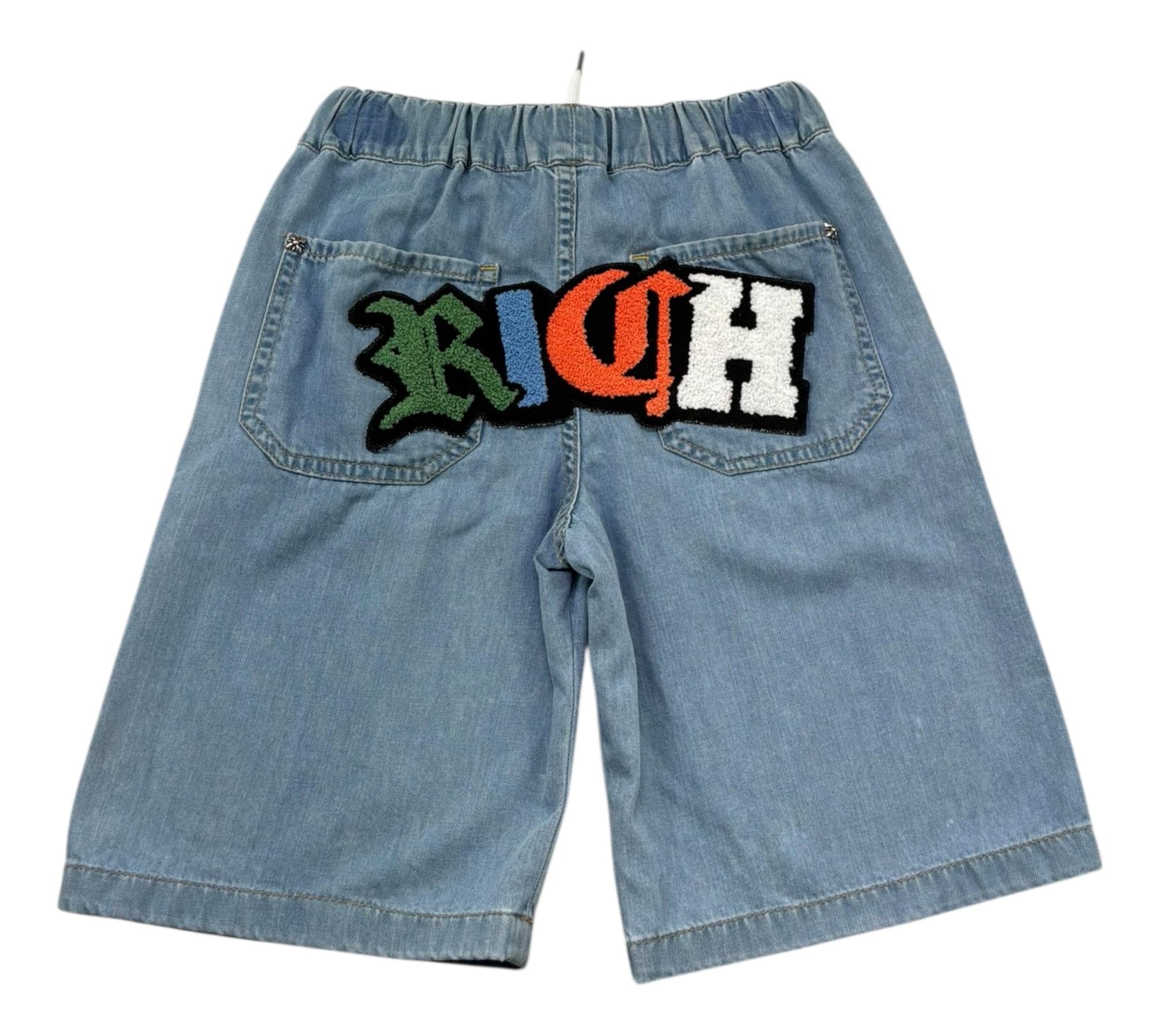 John Richmond Bermuda In Denim Tinta Unita con Elastico In Vita per Bambino RBP26062BE AZZURRO JOHN RICHMOND 