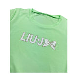 Liu Jo T-Shirt Girocollo Tinta Unita con Brillantini per Neonata KA5081NX VERDE LIU JO 