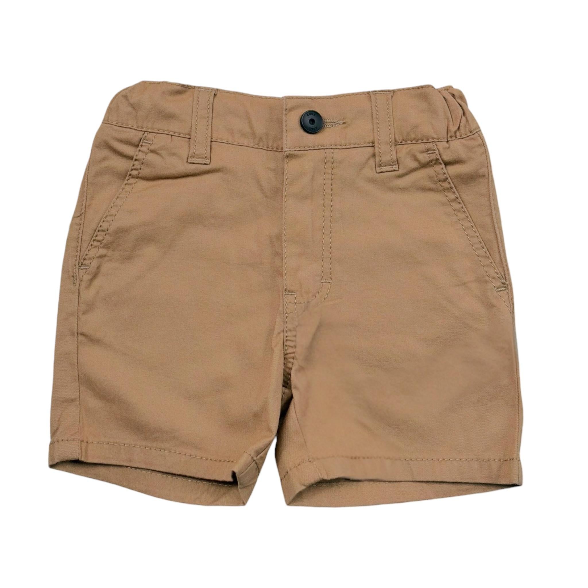 Boss Bermuda Tinta Unia con Girovita Regolabile per Neonato J04423 BEIGE BOSS 