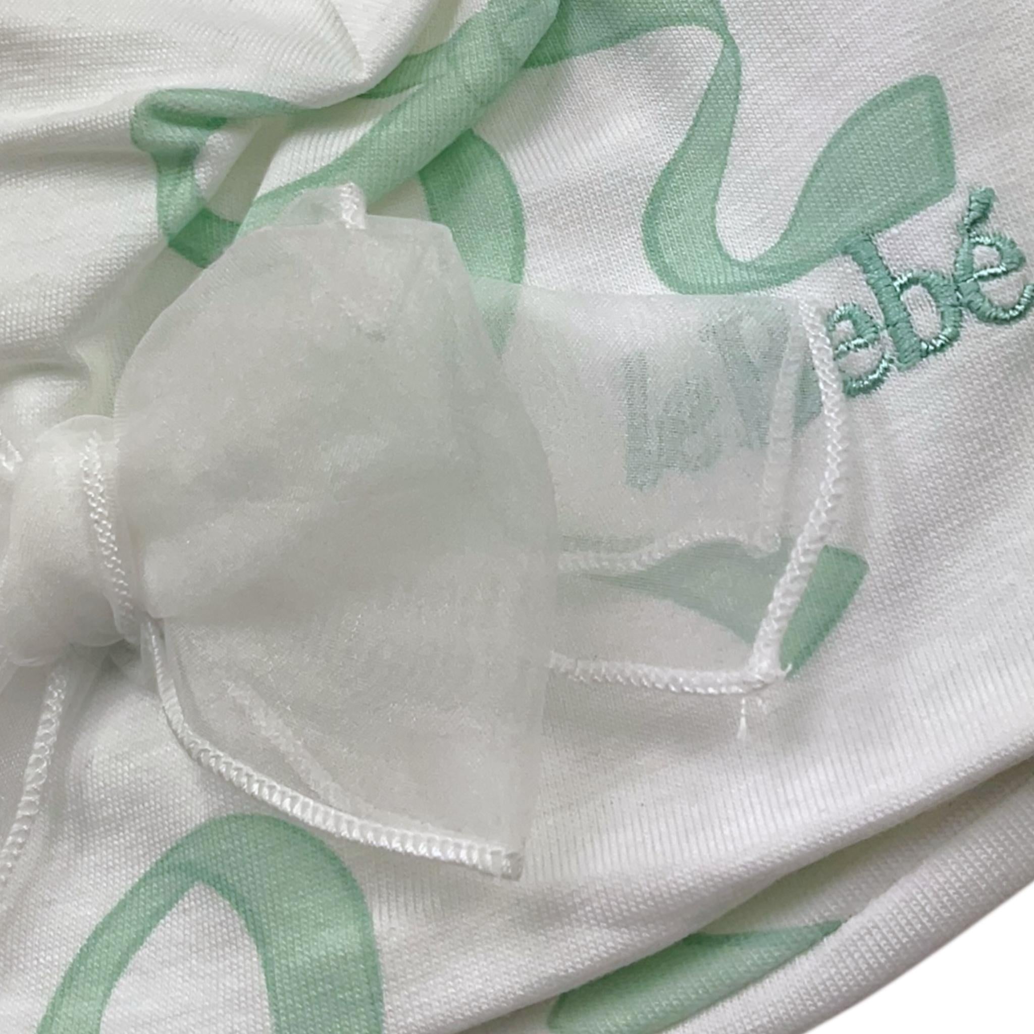 Le Bebe' Cappello Tinta Unita con Stampa per Neonata LBG5612 BIANCO LE BEBE' 