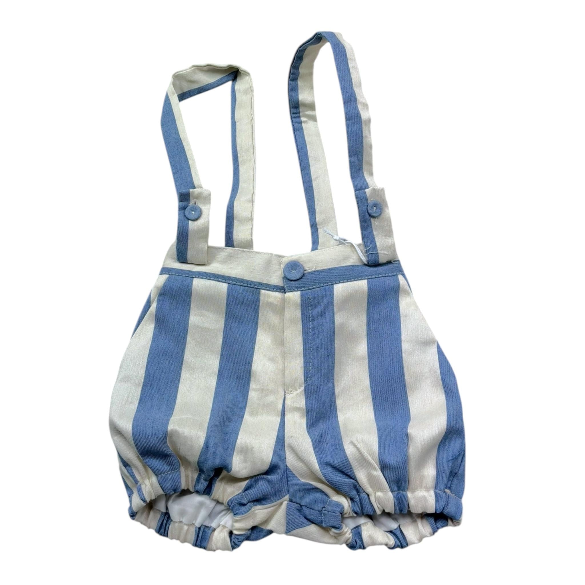 Manuel & Frank Salopette Bicolore con Fantasia A Righe per Neonato UURRI BEIGE/BLU MANUEL & FRANK 