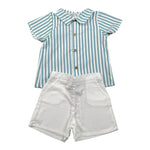 Babidu Completo 2 Pezzi Camicia-Bermuda per Bambino 42403 BIANCO/AZZURRO BABIDU 