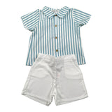 Babidu Completo 2 Pezzi Camicia-Bermuda per Bambino 42403 BIANCO/AZZURRO BABIDU 