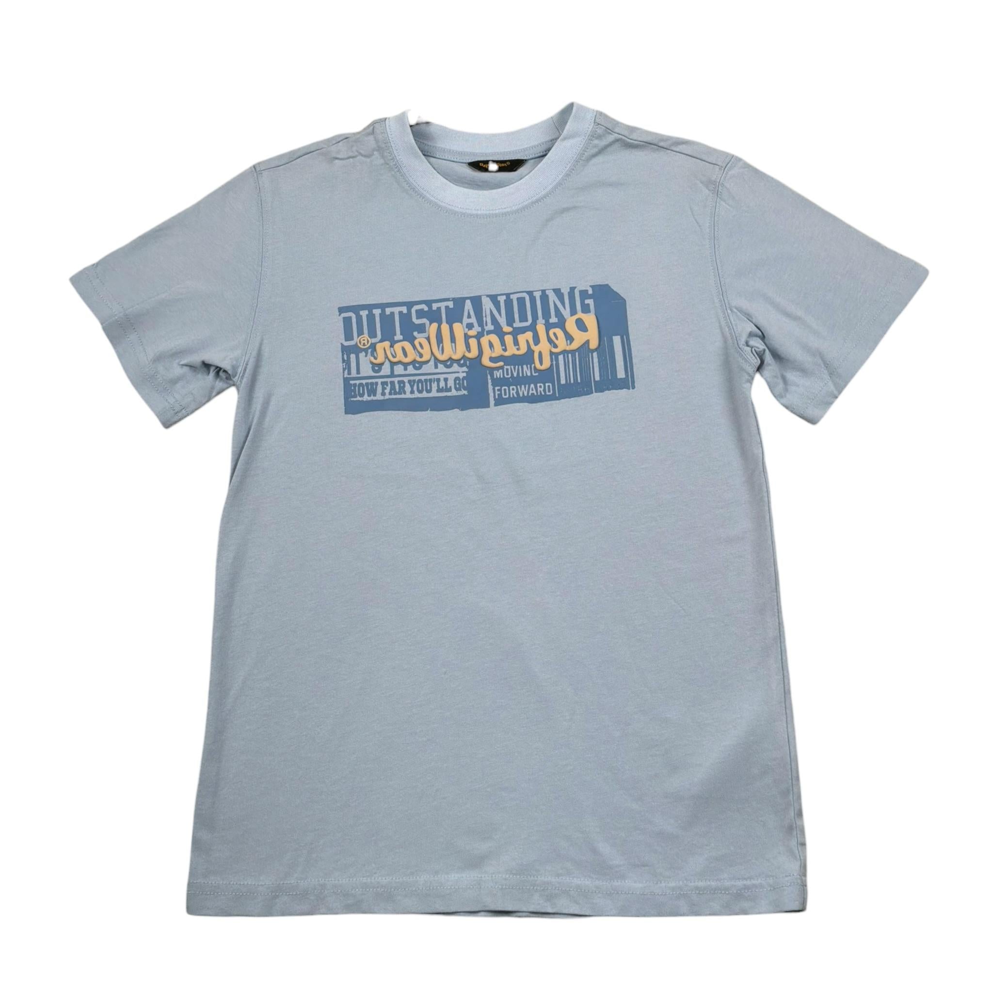 Refrigiwear T-Shirt Girocollo Tinta Unita con Stampa per Bambino 140TRMJS25 AZZURRO REFRIGIWEAR 