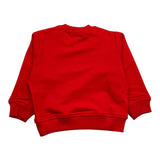 Zu+Elements Felpa Chiusa Girocollo Tinta Unita Con Stampa Logo Rosso Per Neonato