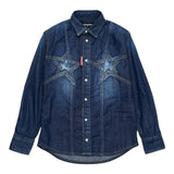 Dsquared2 Camicia In Denim Manica Lunga Tinta Unita per Bambino DQ2831 BLU DSQUARED2 