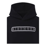 John Richmond Felpa Tinta Unita con Cappuccio E Stampa per Bambina RBP25167FE NERO JOHN RICHMOND 