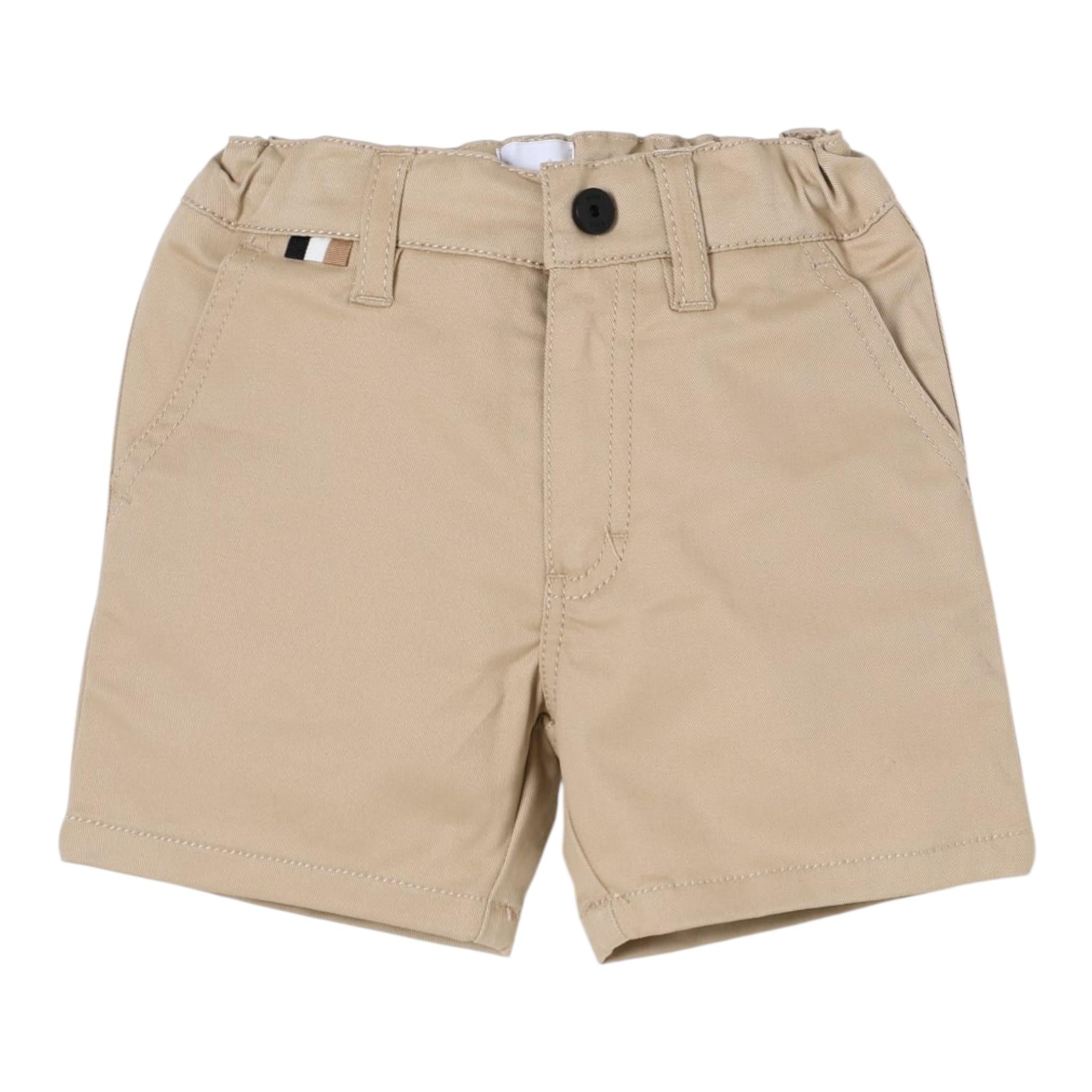 Boss Bermuda Tinta Unita con Elastico In Vita per Neonato J52080 BEIGE BOSS 