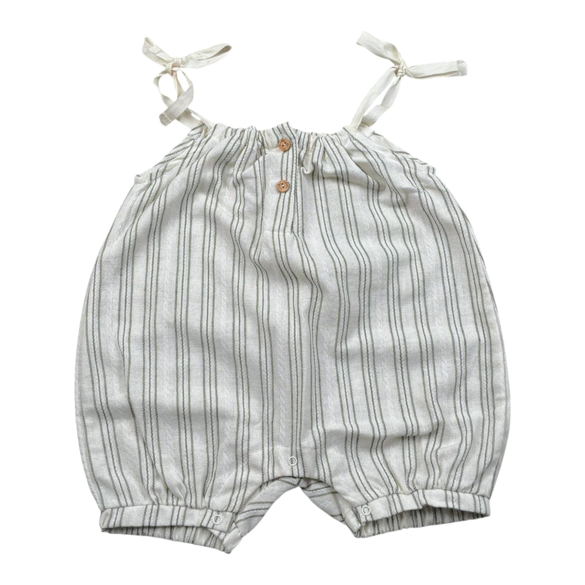 Lalalu' Pagliaccetto Tinta Unita con Fantasia A Righe per Neonato SLTL15P PANNA LALALU' 