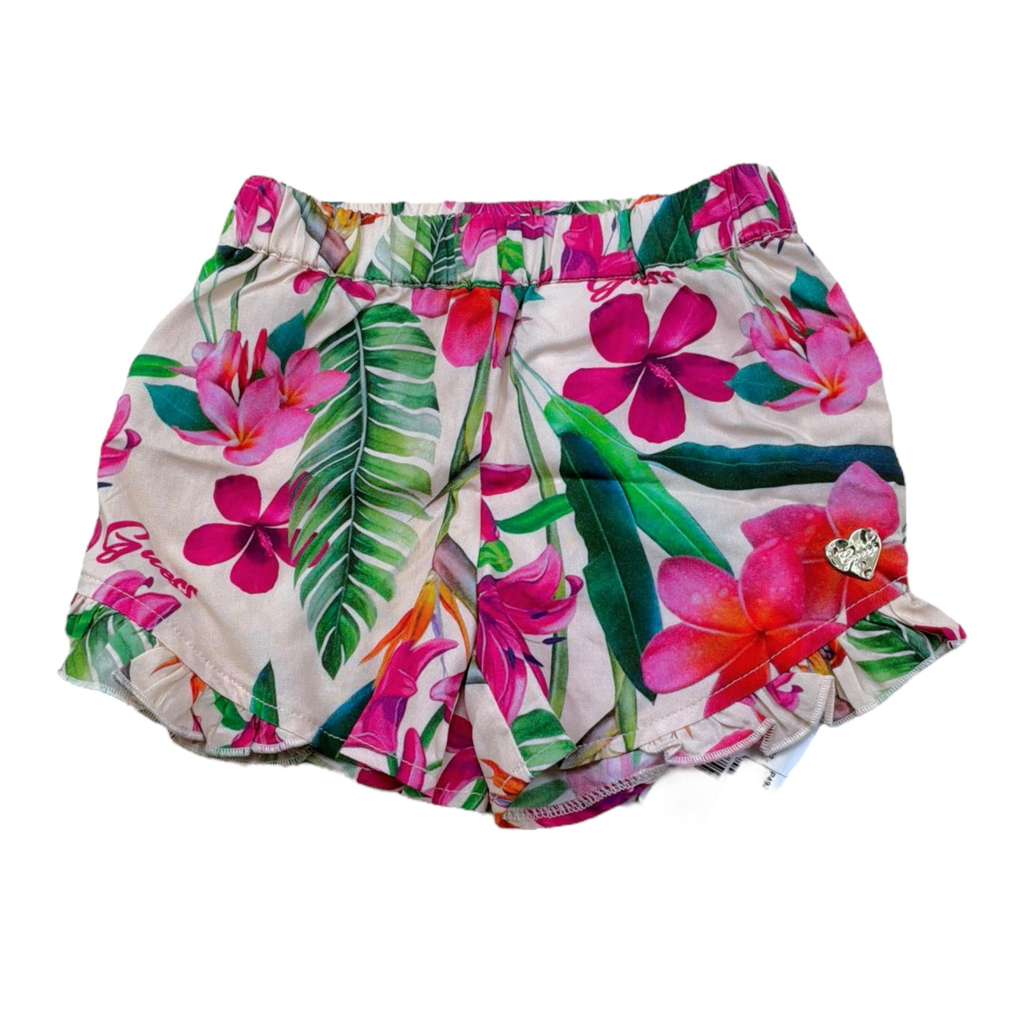 Guess Short Tinta Unita con Fantasia Fiori per Bambina K5GD06WG5S2X ROSA GUESS 