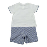 Malvi & Co Completo 2 Pezzi T-Shirt-Salpette per Neonato S25B221STRM BIANCO/AZZURRO MALVI & CO 
