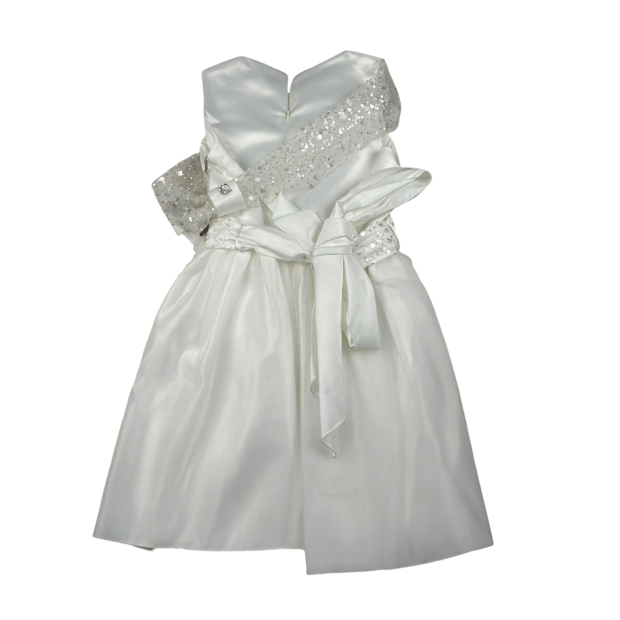 Magnifica Lulu Abito Cerimonia Giromanica Tinta Unita per Bambina ANITA BIANCO MAGNIFICA LULU 