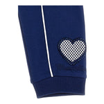 Monnalisa Pantalone Tinta Unita con Stampa Cuore per Bambina 19E405 BLU MONNALISA 