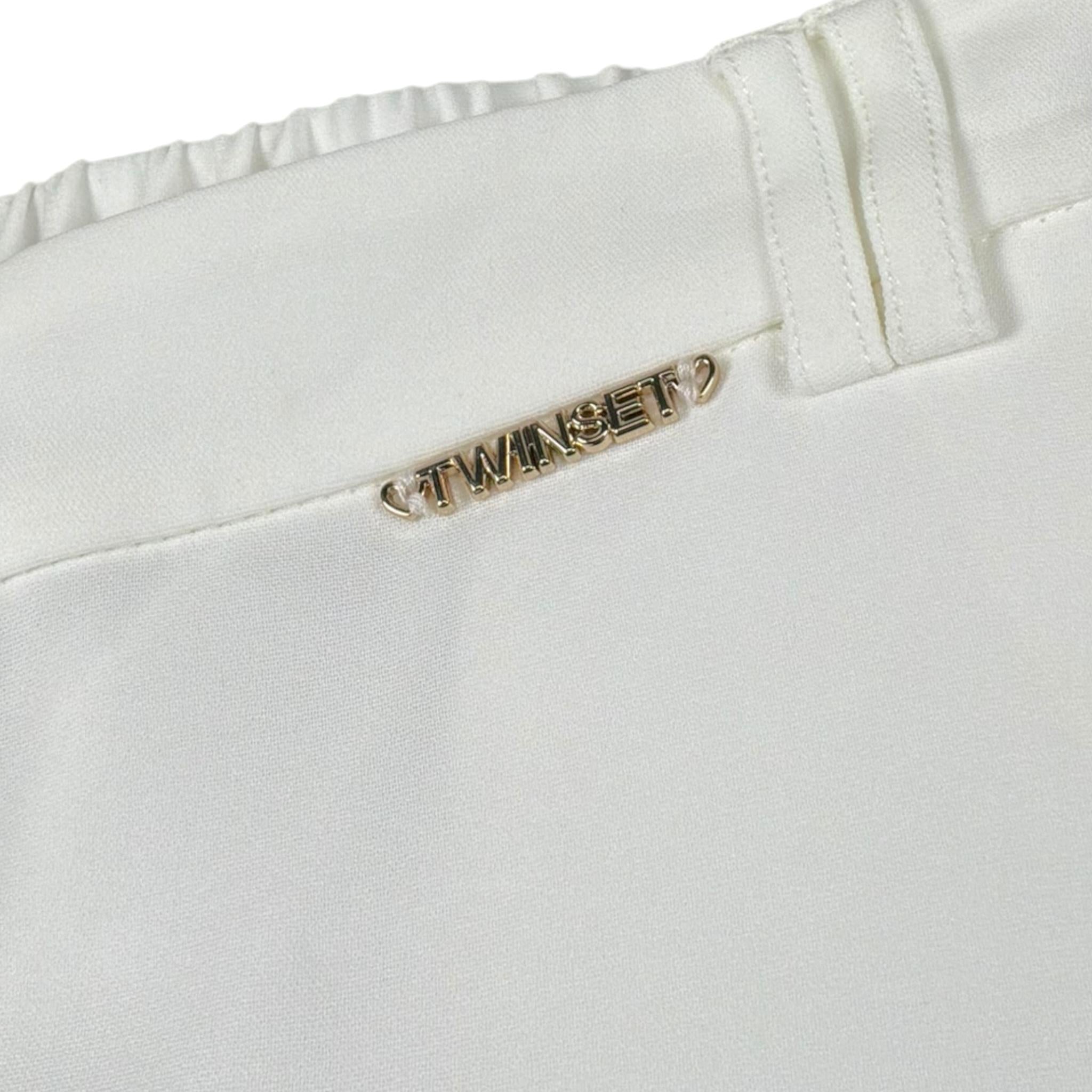 Twinset Pantalone A Palazzo Tinta Unita per Bambina 251GJ2QN8 BIANCO TWINSET 
