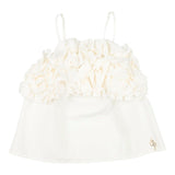 Miss Blumarine Top A Bretelline Tinta Unita Bianco Per Bambina