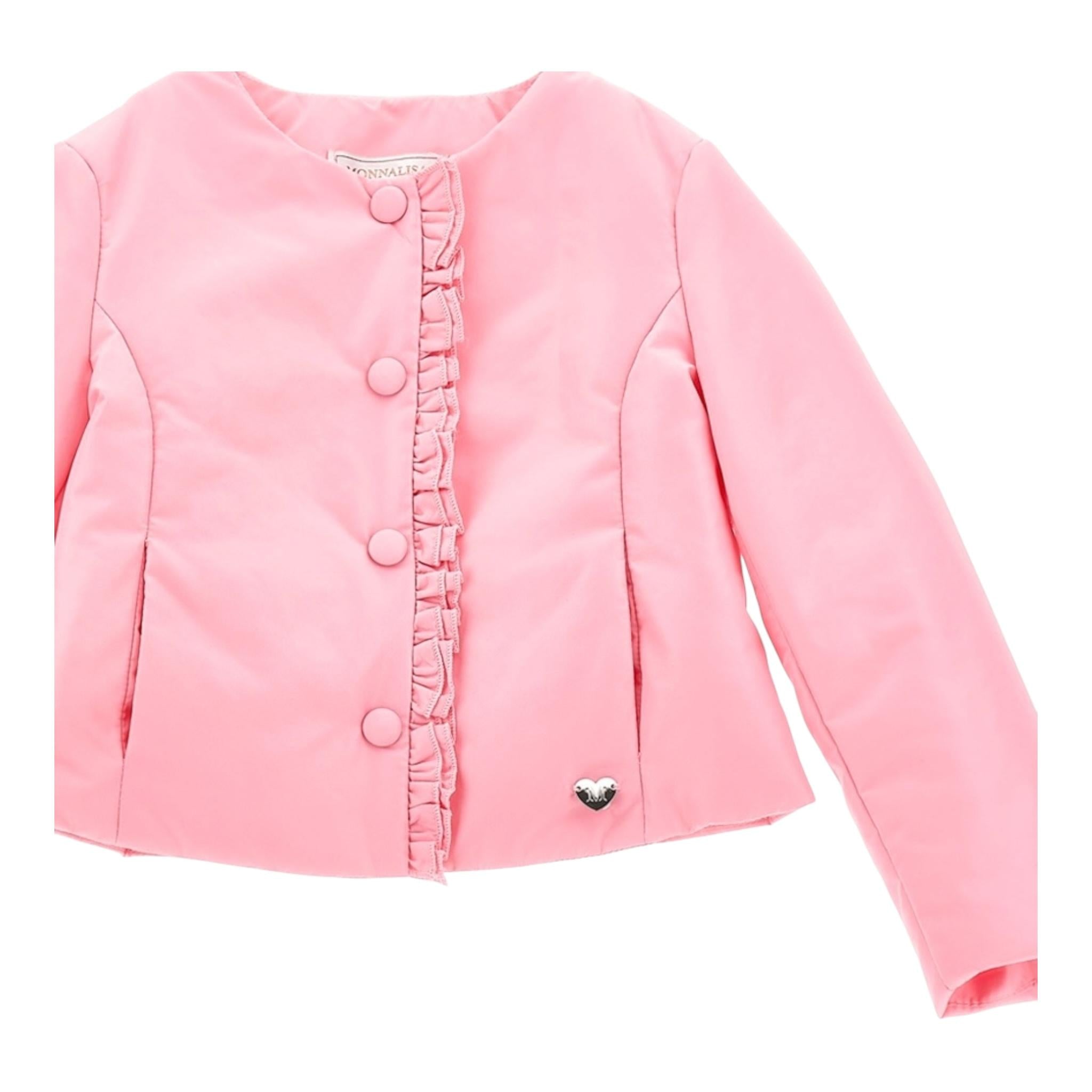 Monnalisa Giubbino Tinta Unita con Rouches per Neonata 17E105N ROSA MONNALISA 